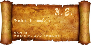 Mudri Elemér névjegykártya