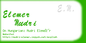 elemer mudri business card